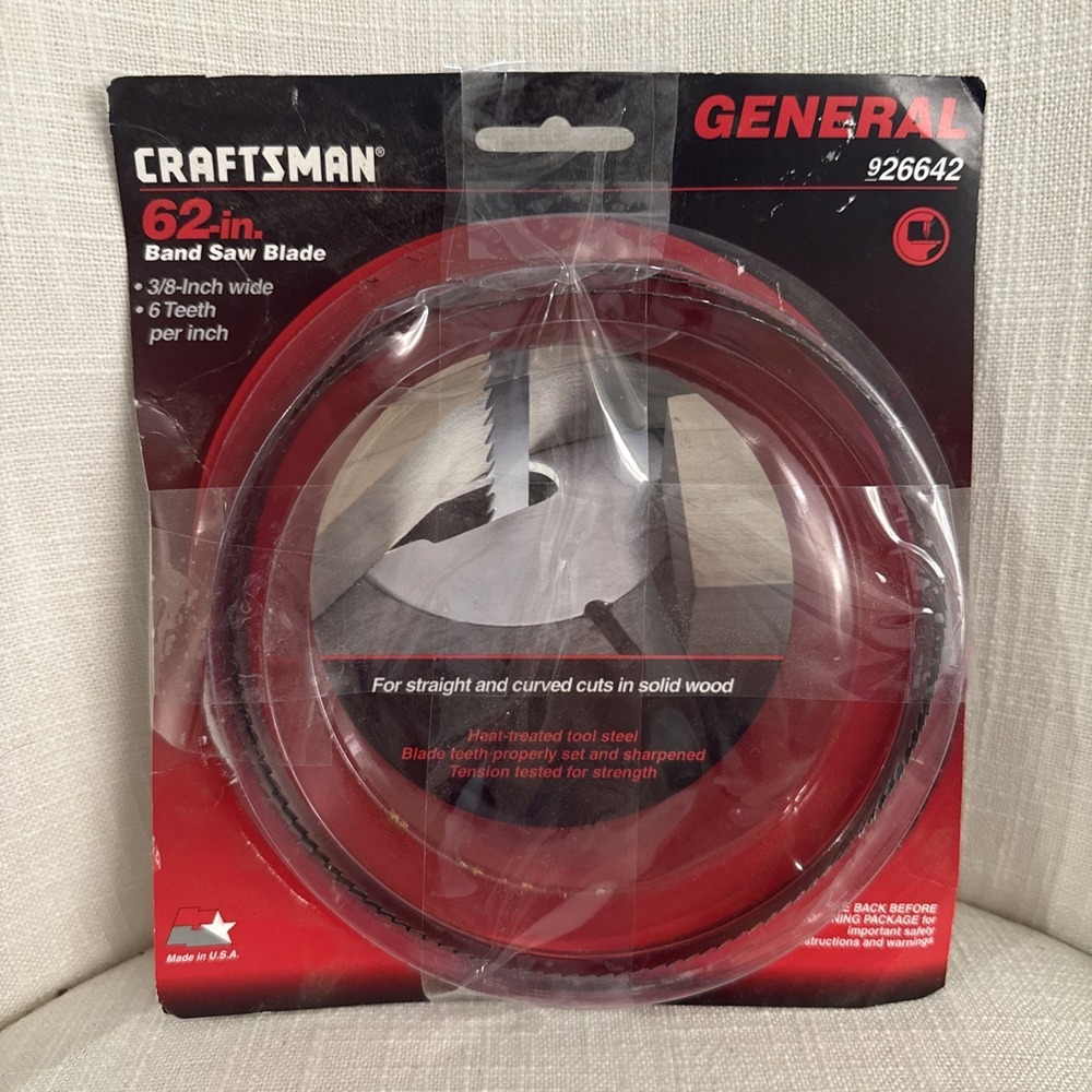 Vintage Sears/Craftsman 926642 62" Inch 3/8 Wide 6 Teeth per Inch Band Saw Blade